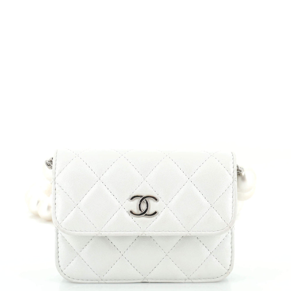 CHANEL Pearl Strap CC Wallet on Chain Quilted Calfskin Mini