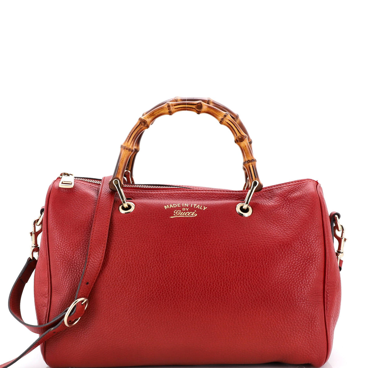 Gucci GUCCI Bamboo Shopper Boston Bag Leather Medium