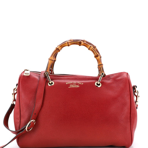 GUCCI Bamboo Shopper Boston Bag Leather Medium