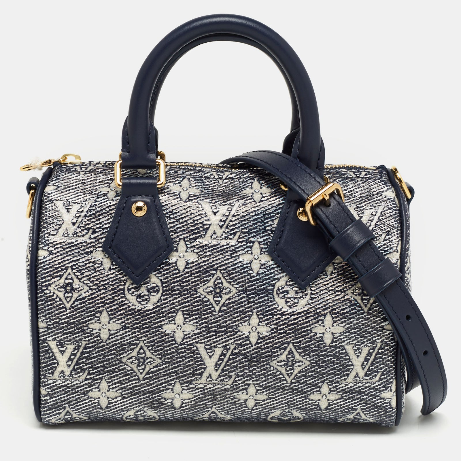 Louis Vuitton Blaue Speedy Bandouliere 20 Tasche aus Canvas mit Monogramm