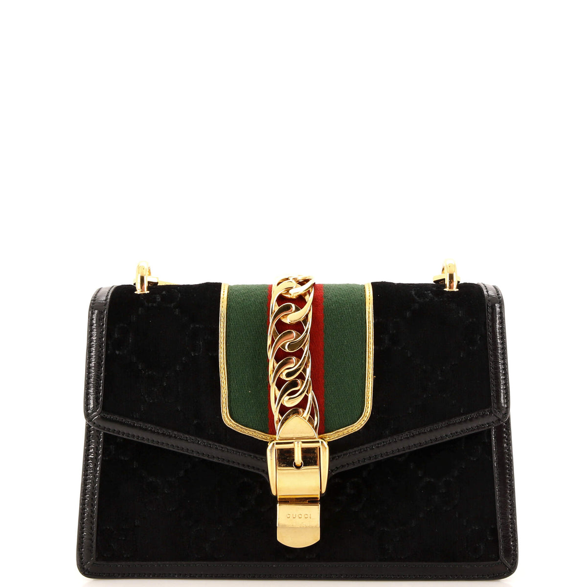 Gucci GUCCI Sylvie Shoulder Bag GG Velvet Small