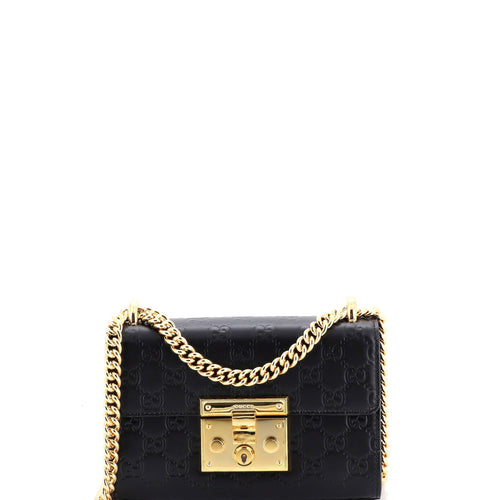 GUCCI Padlock Shoulder Bag Guccissima Leather Small
