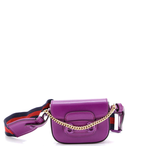 GUCCI Horsebit 1955 Shoulder Bag Leather Super Mini