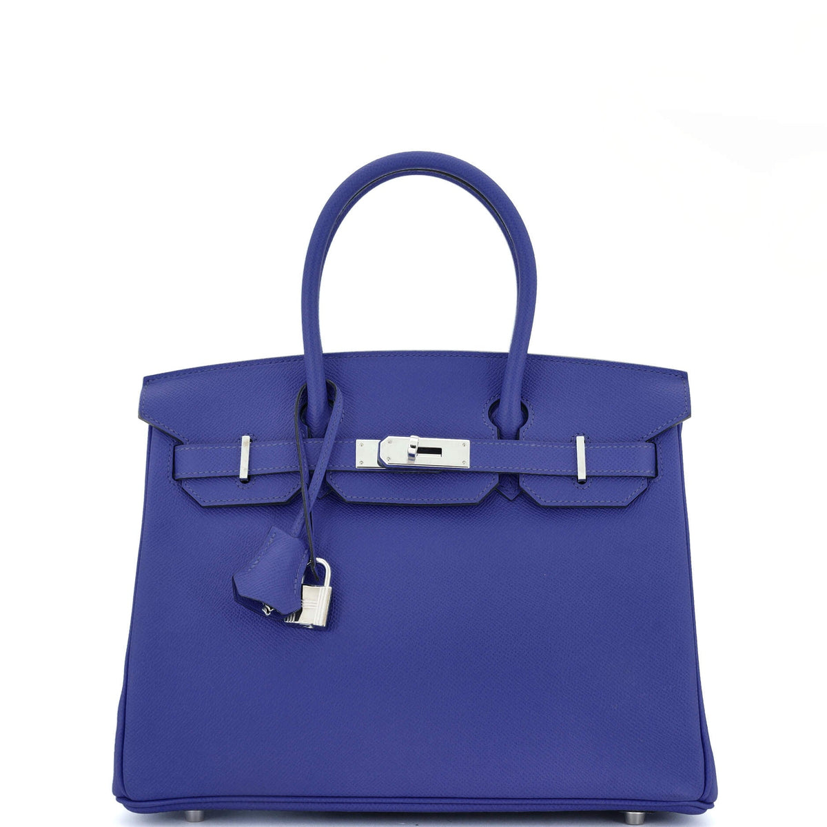 Herm?s Birkin Handbag Bleu Electrique Epsom with Palladium Hardware 30