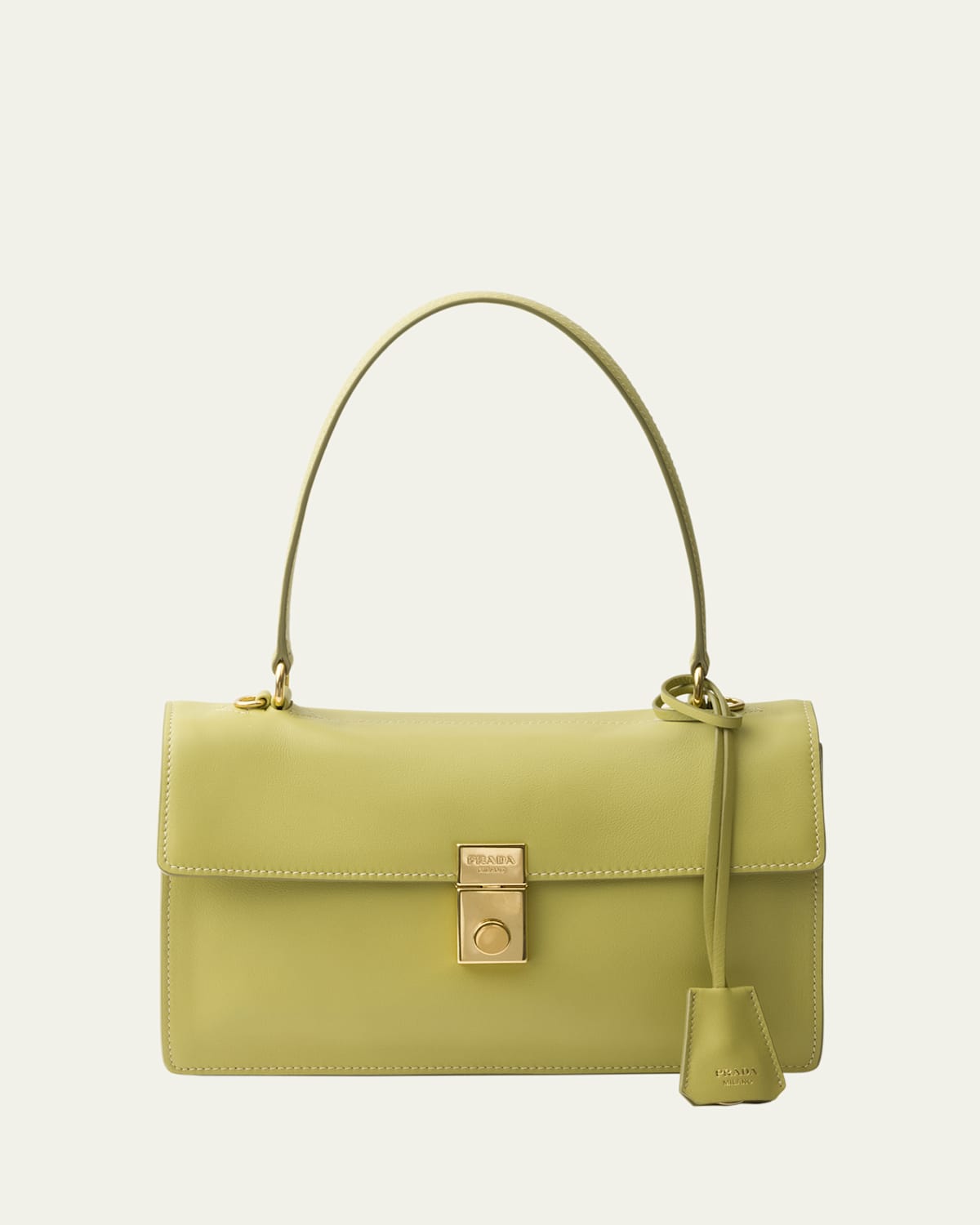 Prada Sound Medium Soft Leather Top-Handle Bag