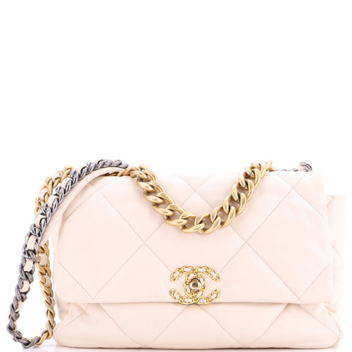CHANEL 19 Flap Bag Quilted Leather Large