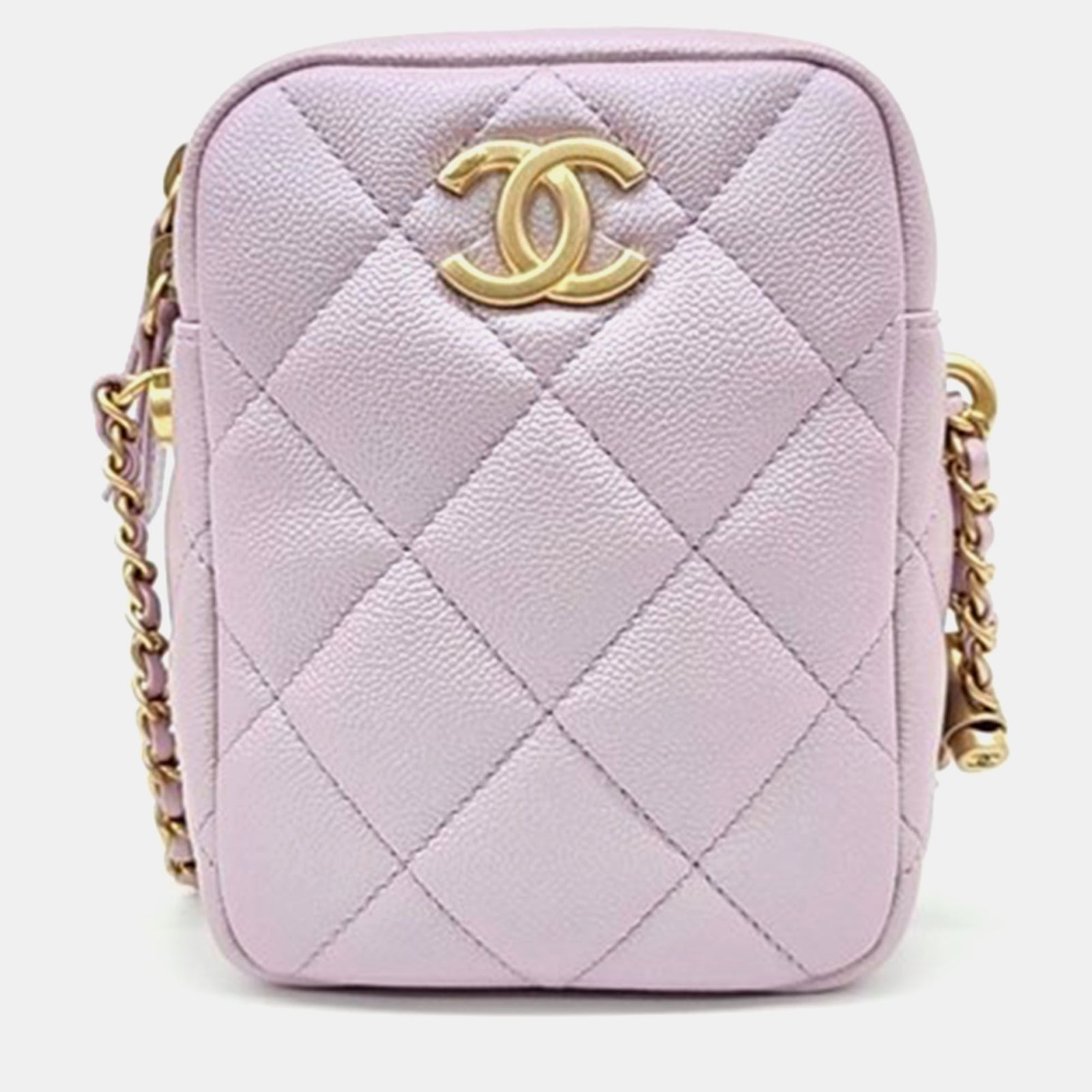 Chanel Mini sac pour appareil photo en cuir rose