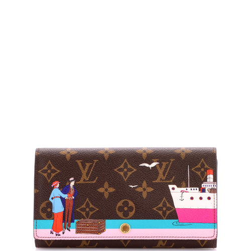 Sarah Wallet Limited Edition Christmas Animation Monogram Canvas