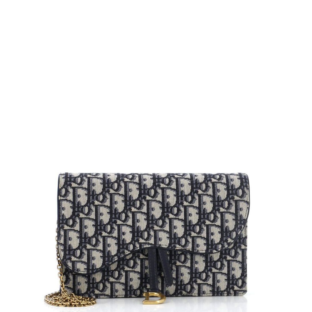 Saddle Chain Clutch Oblique Canvas