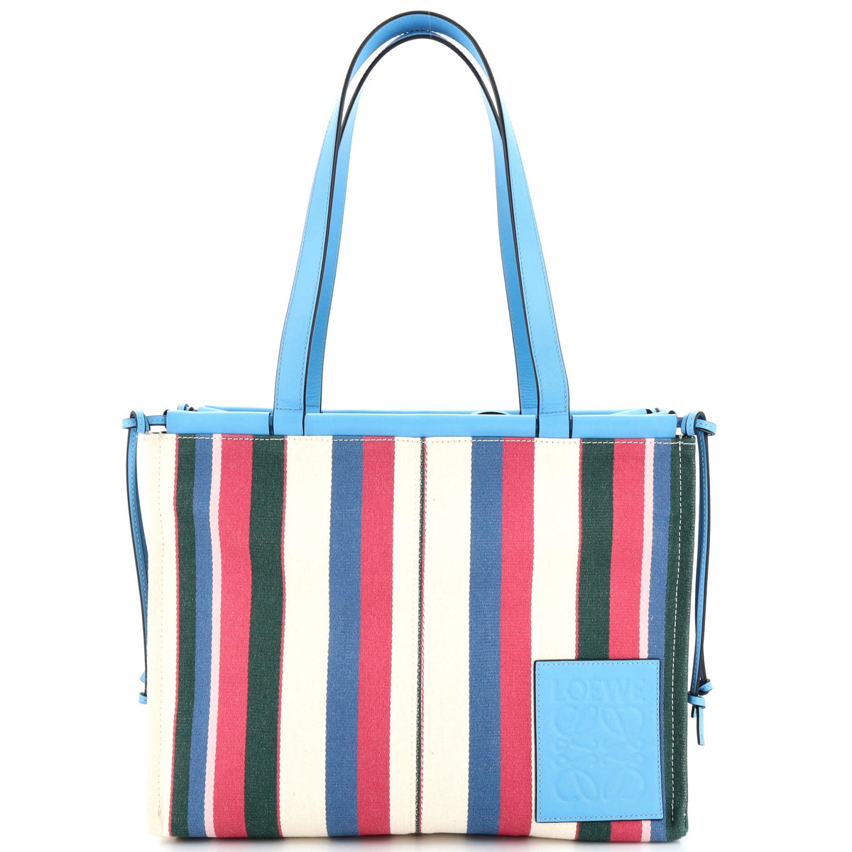Loewe LOEWE Cushion Tote Striped Canvas Large