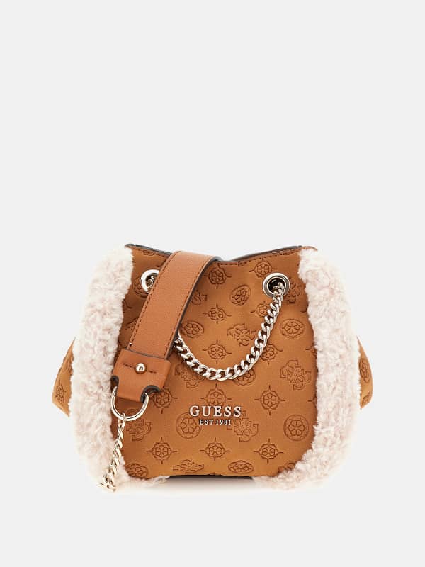 Guess Davika Faux Fur Mini Handbag