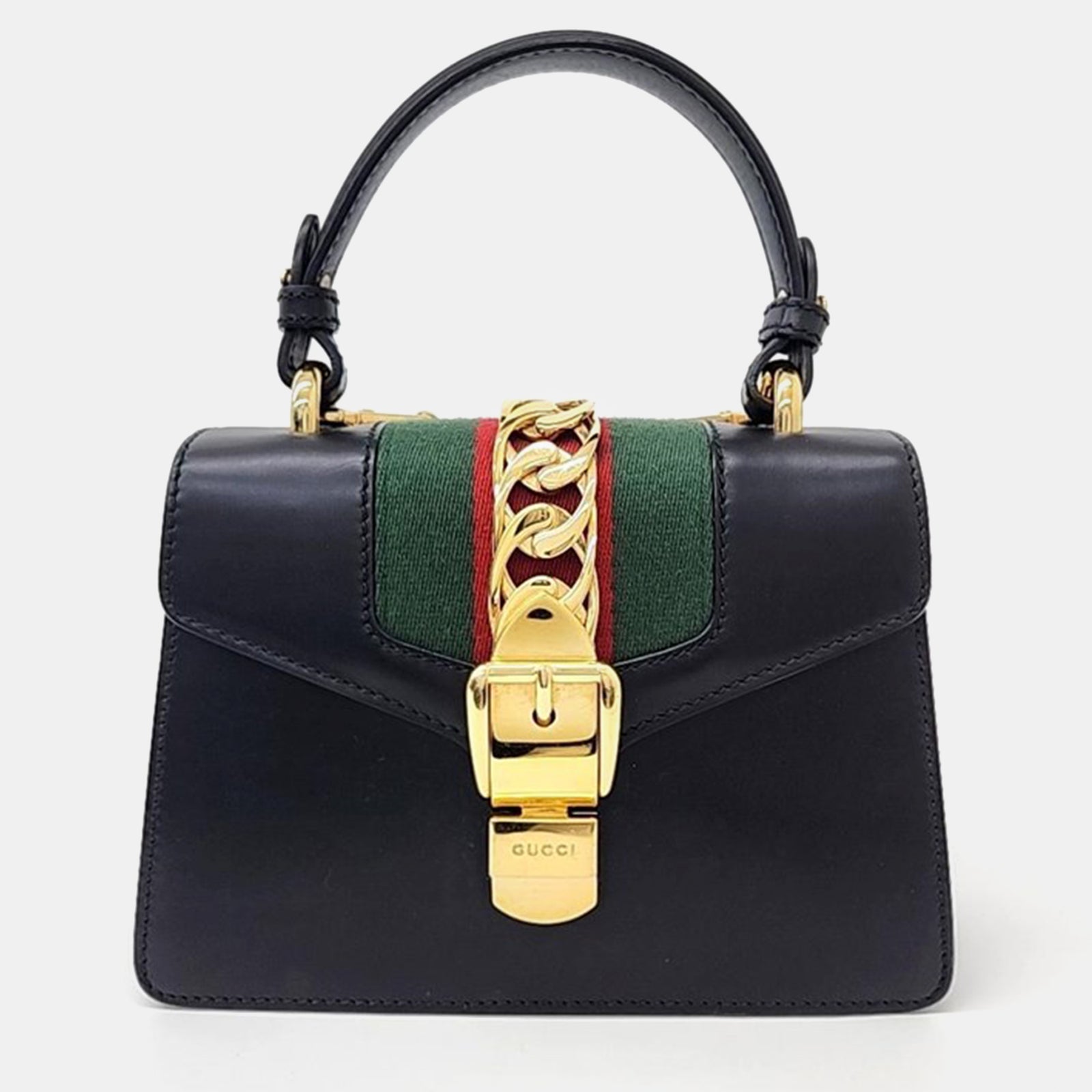 Gucci Black Leather Mini Top Handle Bag