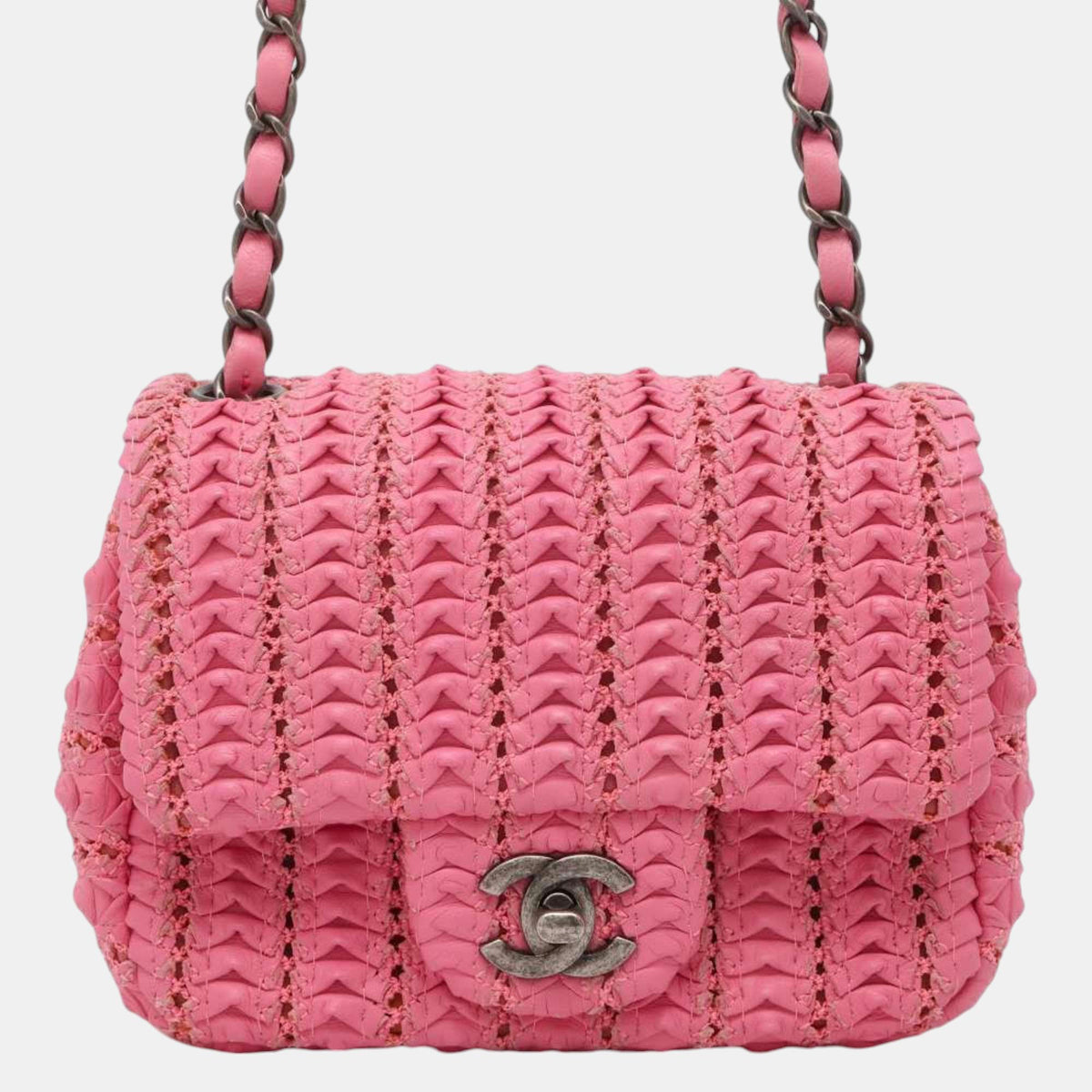 Chanel Cloche Leather Coco Mark Chain Shoulder Bag