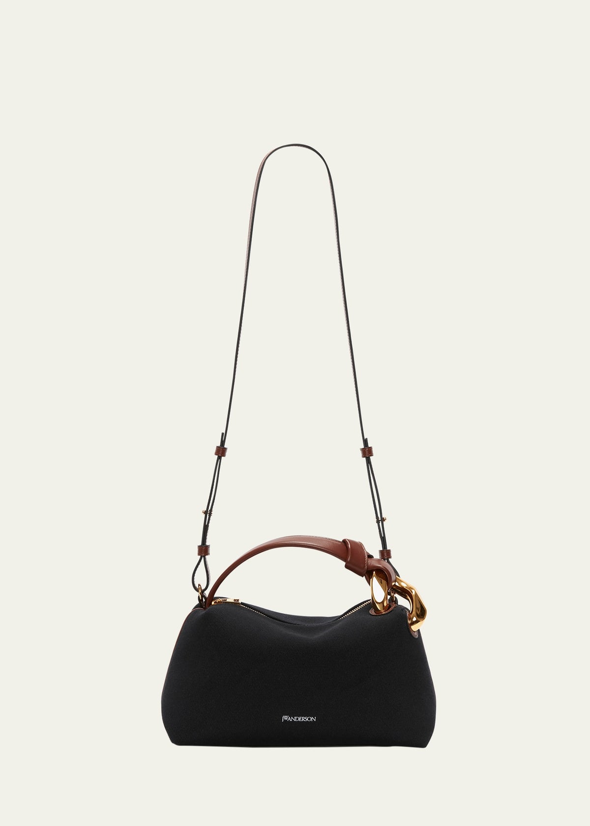 Jw Anderson Chain Twill Canvas & Leather Crossbody Bag