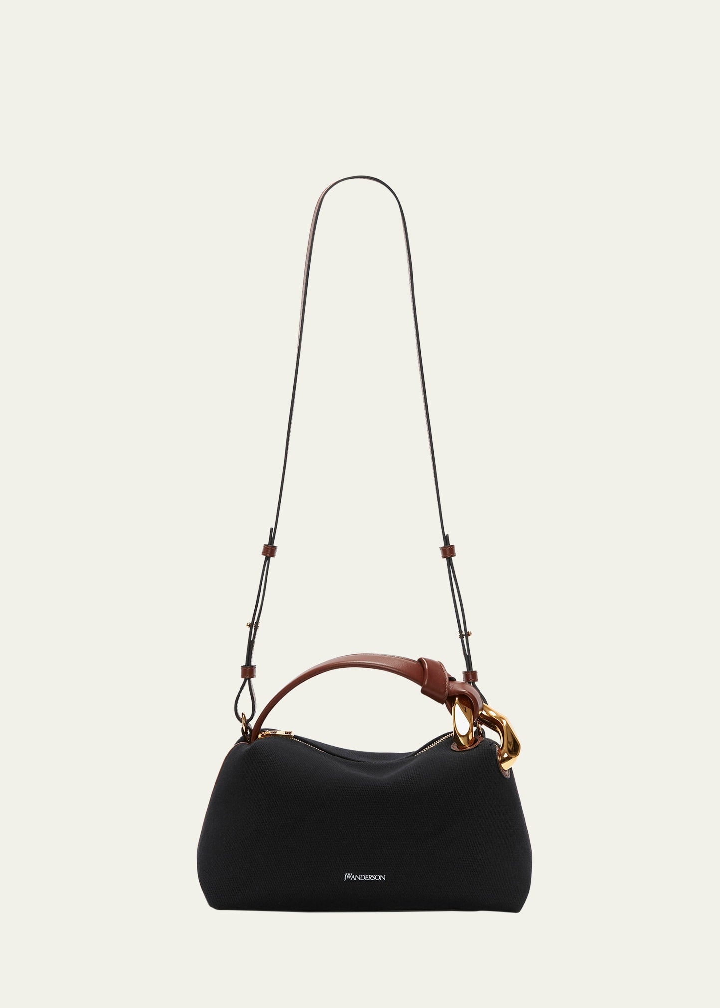 Jw Anderson Chain Twill Canvas & Leather Crossbody Bag