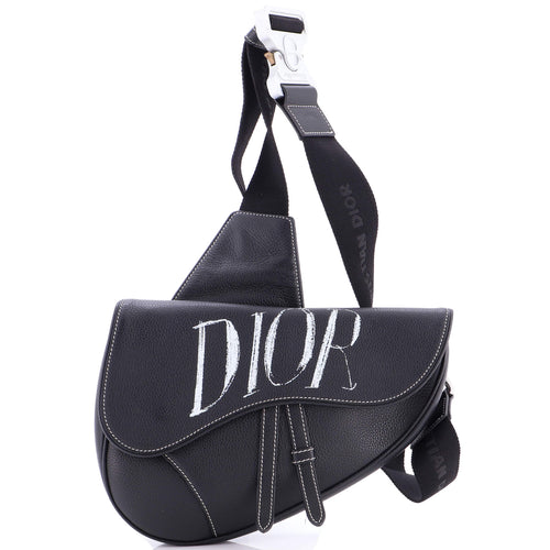 Alex Foxton Logo Saddle Crossbody Bag Printed Leather