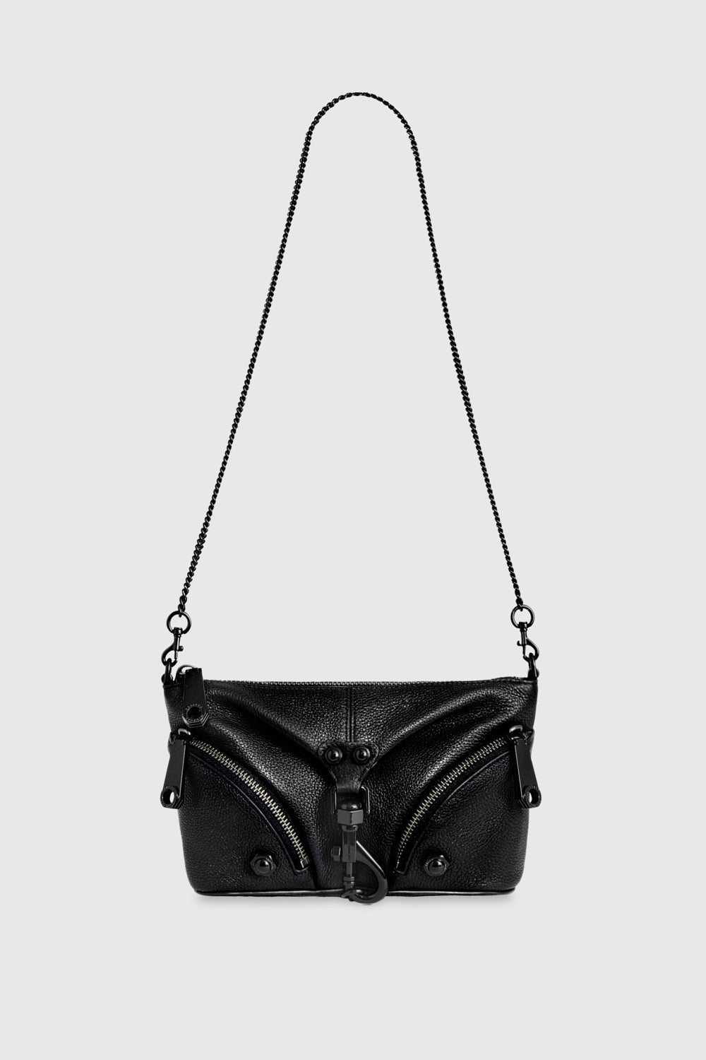 Rebecca Minkoff Mini-Umhängetasche „Julian“ in Schwarz/Schwarz-Schellack