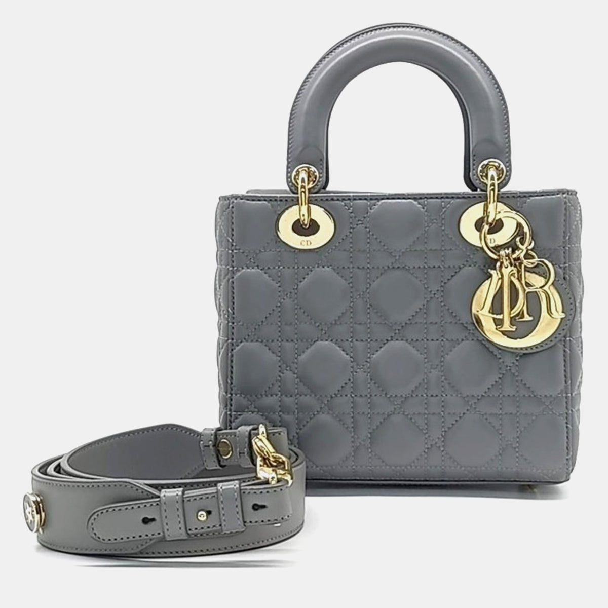 Dior Christian Grey Cannage Leather Lady Small Bag