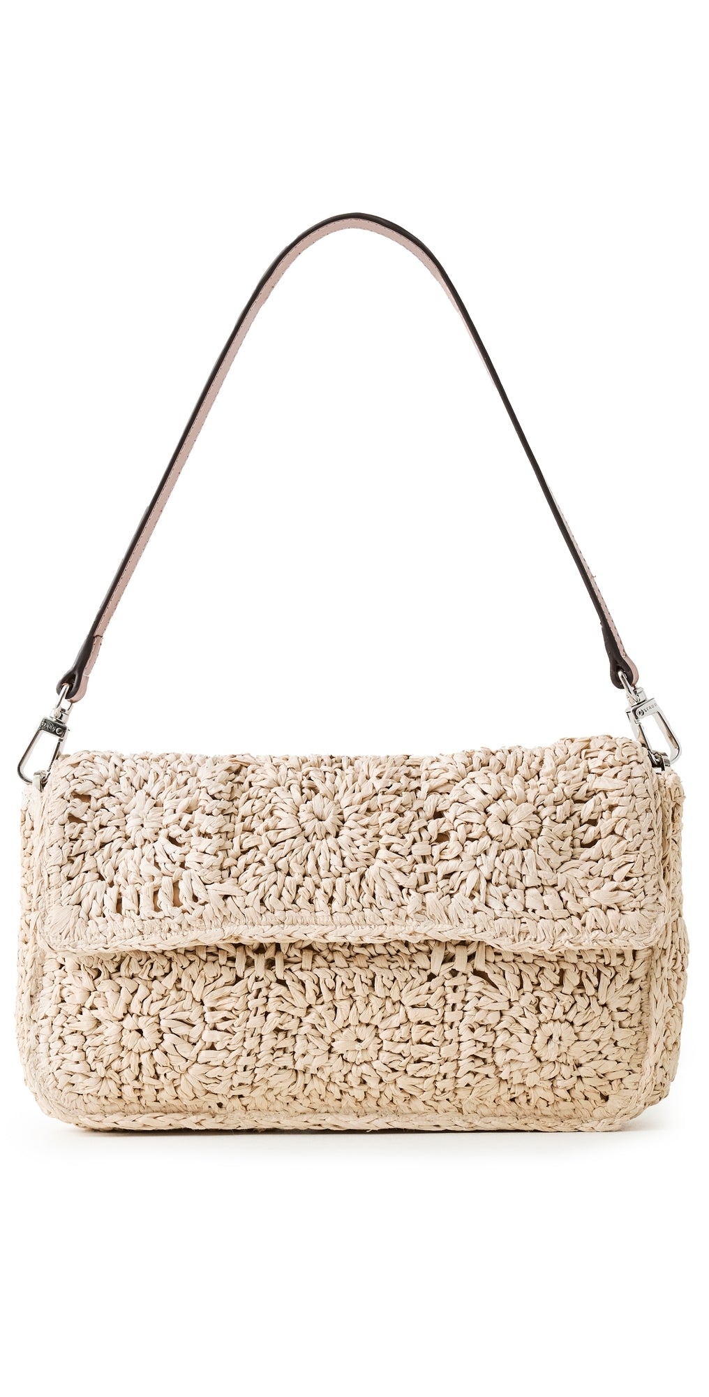 Staud Timmy Crochet Shoulder Bag Natural One Size