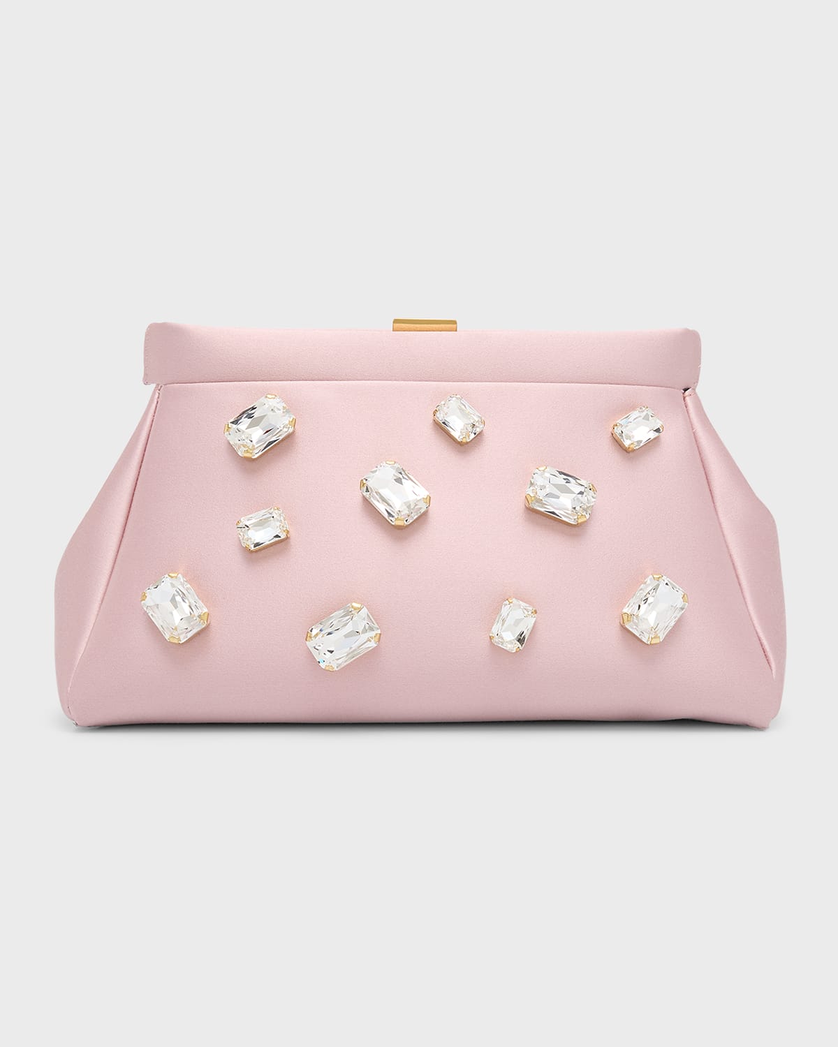 Demellier Cannes Embellished Satin Clutch Bag