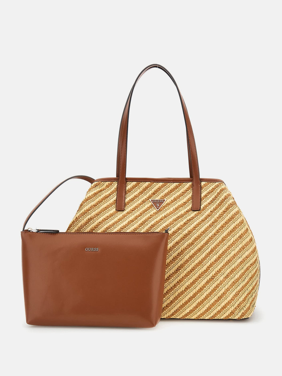 Guess Vikky Woven Straw Tote Set