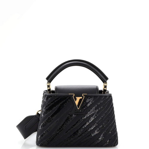 Capucines Bag Sequins with Leather Mini