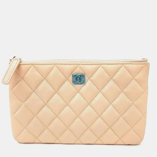 Pink Caviar Leather Mini O Case Pouch