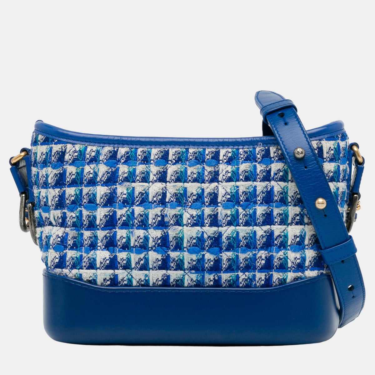 Chanel Louis Vuitton Blue Small Tweed Gabrielle Hobo