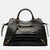 Black Embossed Leather Neo Classic Shoulder Bag