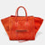 Orange Nubuck and Leather Mini Luggage Tote