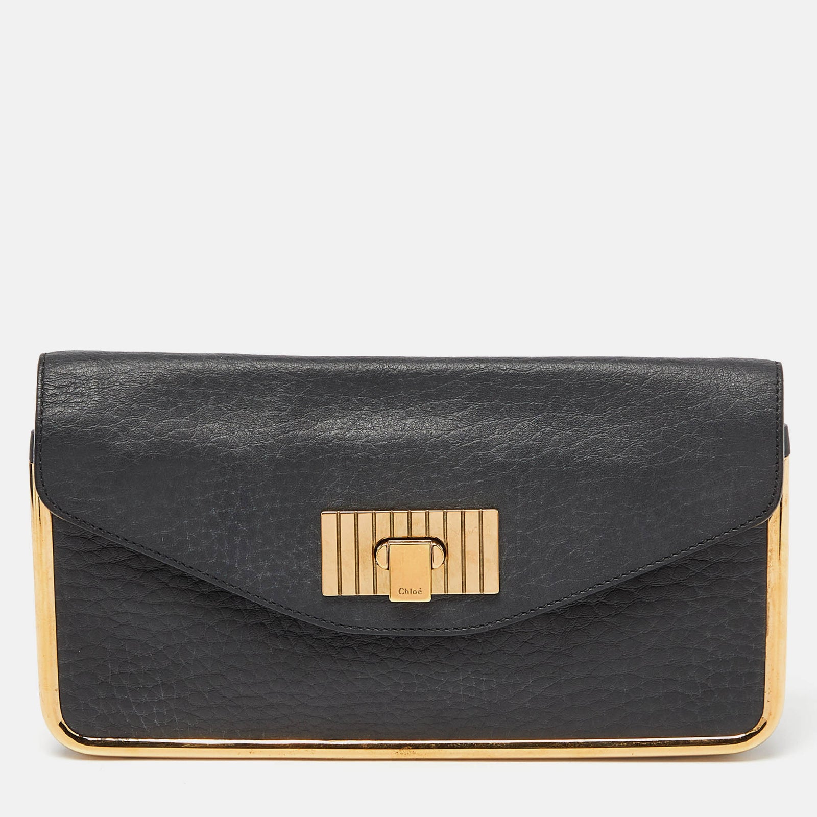 Chloe Black Leather Sally Clutch