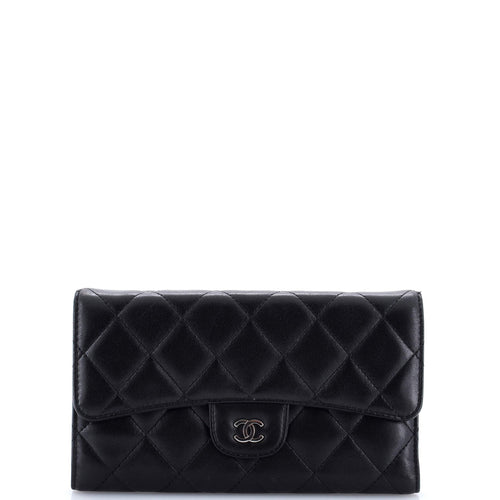 CHANEL L-Flap Wallet Quilted Lambskin Long