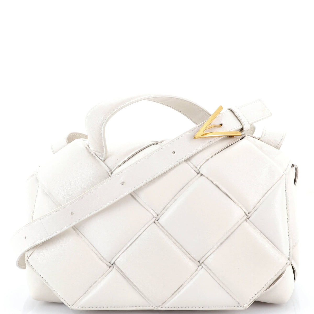 Bottega Veneta Top Handle Shoulder Bag Padded Maxi Intrecciato Leather