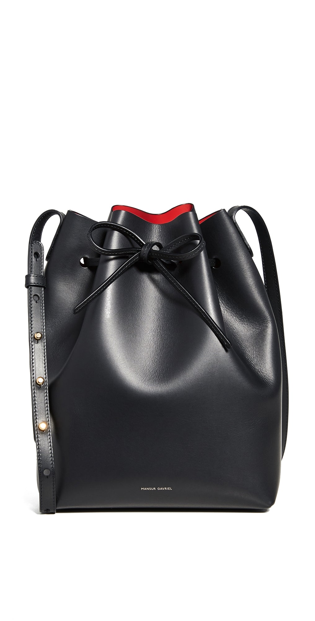 Mansur Gavriel Bucket Bag Black/Flamma One Size