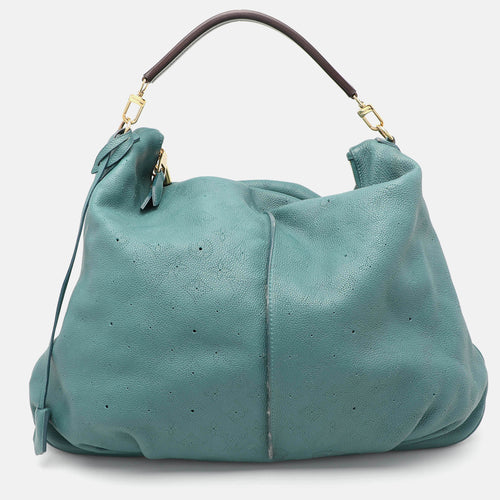 Turquoise Monogram Mahina Leather Selene GM Bag