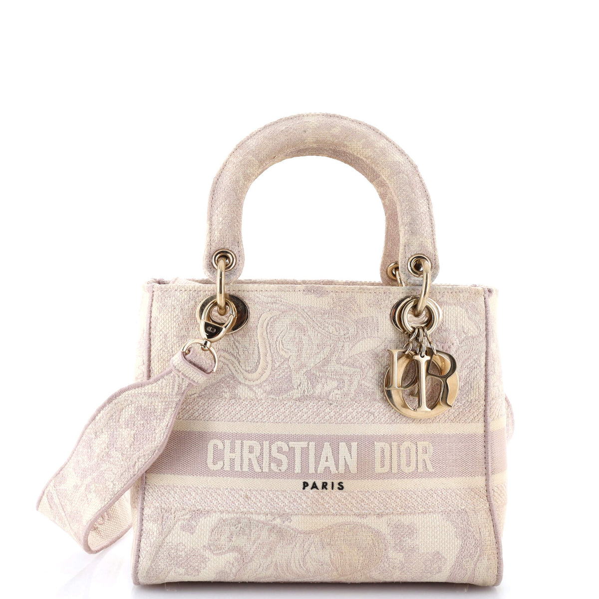 Christian Dior Toile de Jouy Lady D-Lite Bag Embroidered Canvas