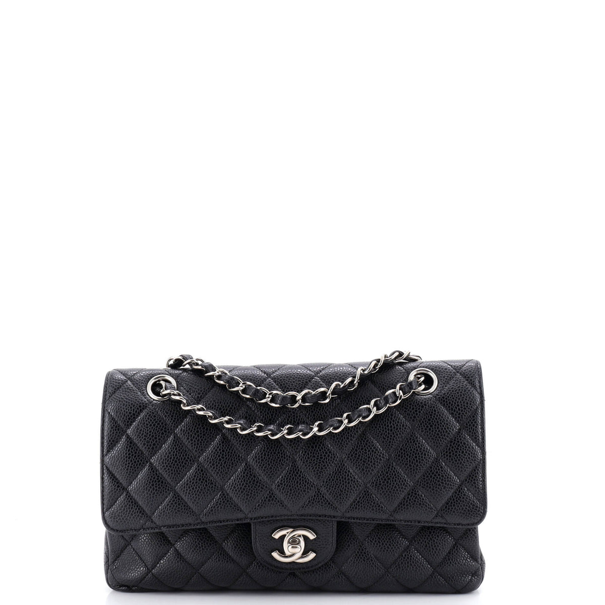 Chanel CHANEL Vintage Classic Double Flap Bag Quilted Caviar Medium