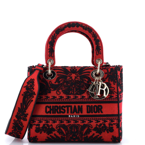 Lady D-Lite Bag Embroidered Canvas Medium