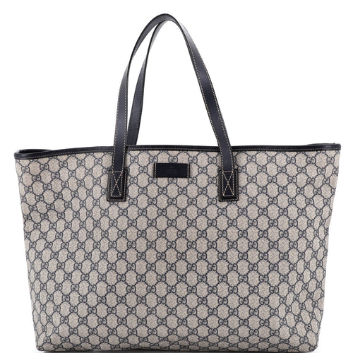 GUCCI Plus Tote GG Coated Canvas with Leather Large