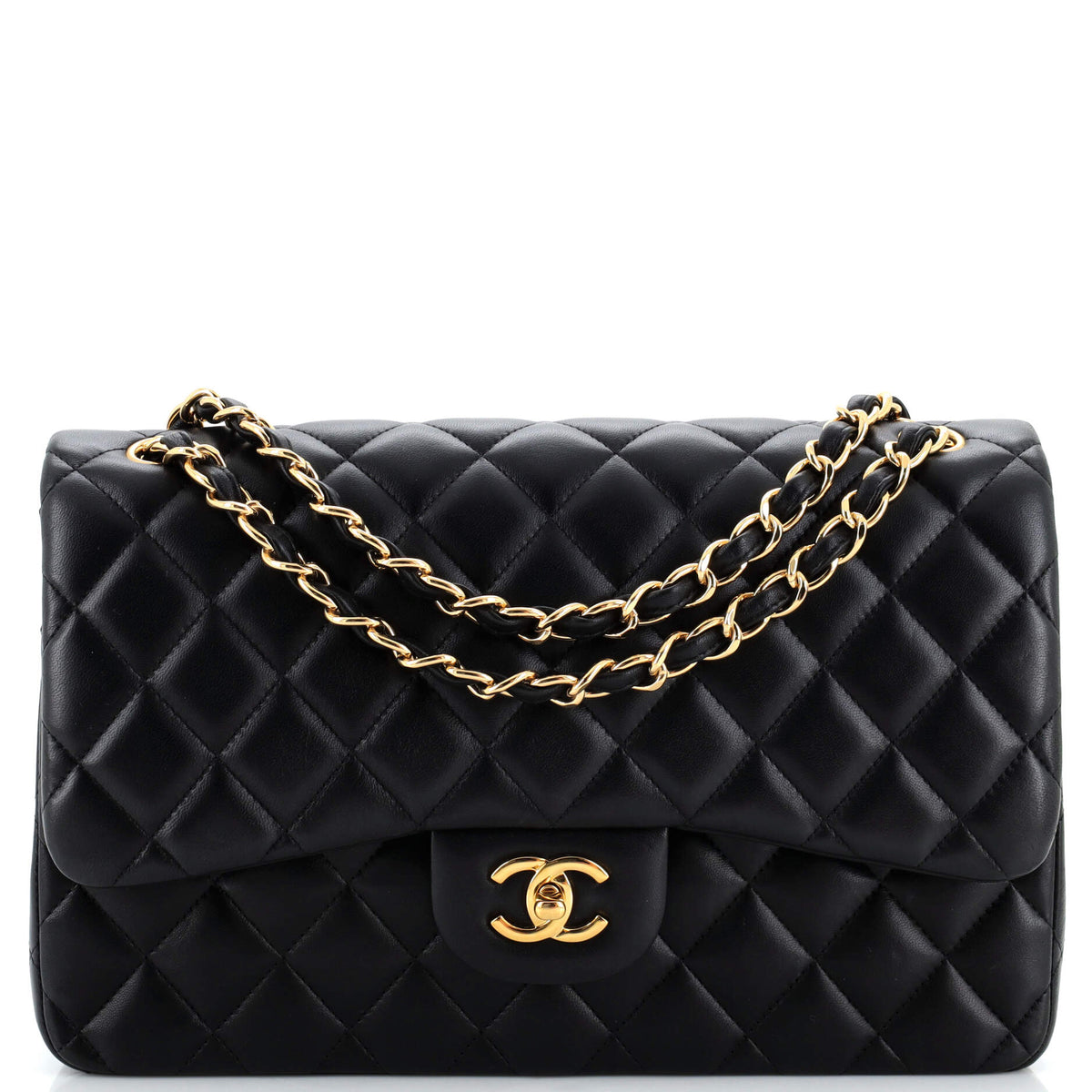 Chanel CHANEL Classic Double Flap Bag Quilted Lambskin Jumbo