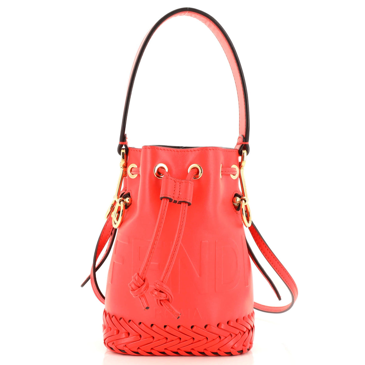 Fendi FENDI Mon Tresor Bucket Bag Leather with Whipstitch Detail Mini