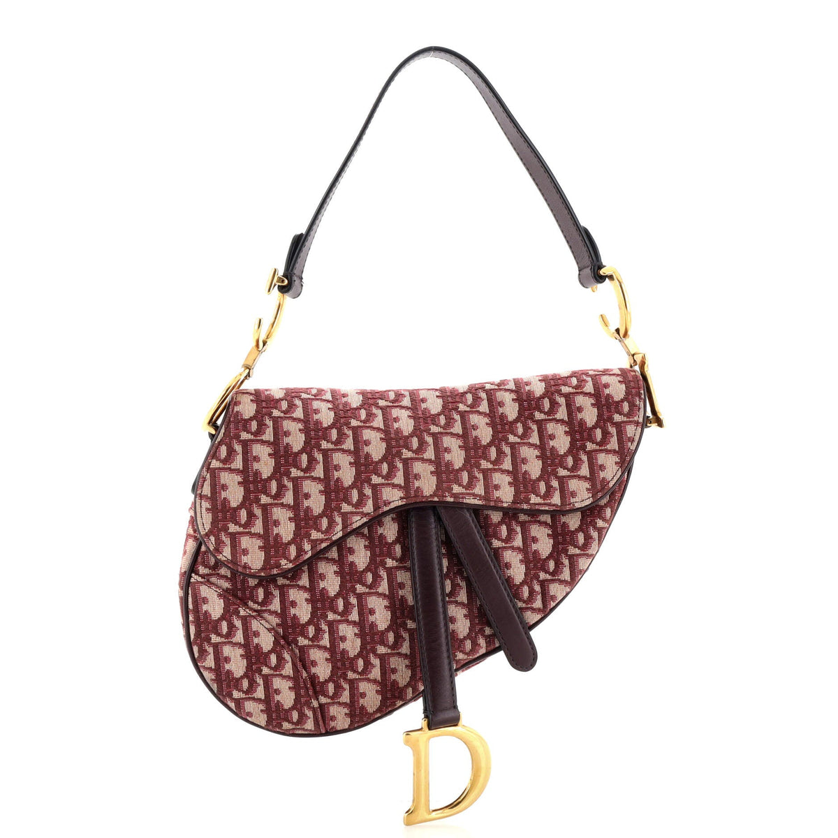 Christian Dior Saddle Handbag Oblique Canvas Medium