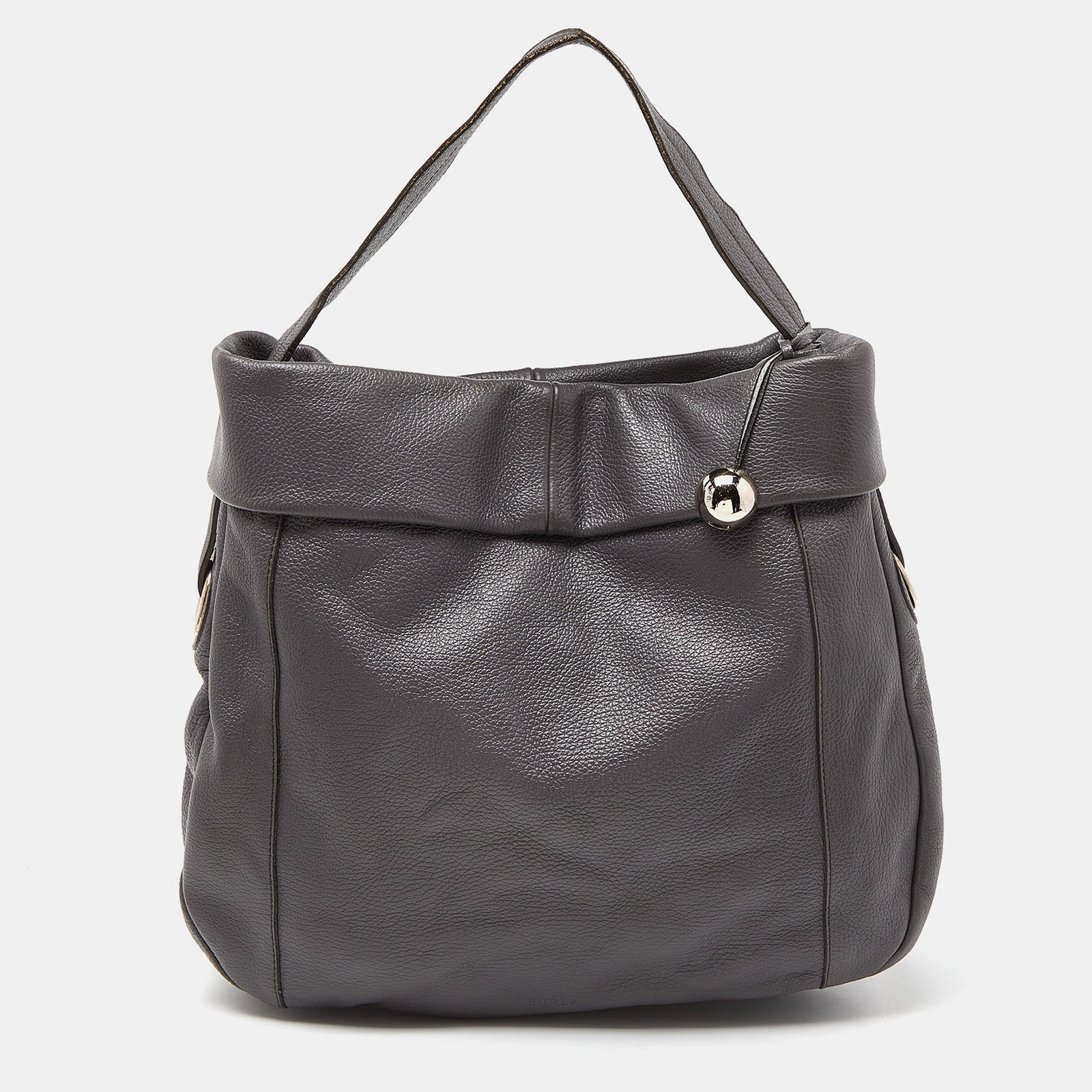 Furla Grey Leather Hobo