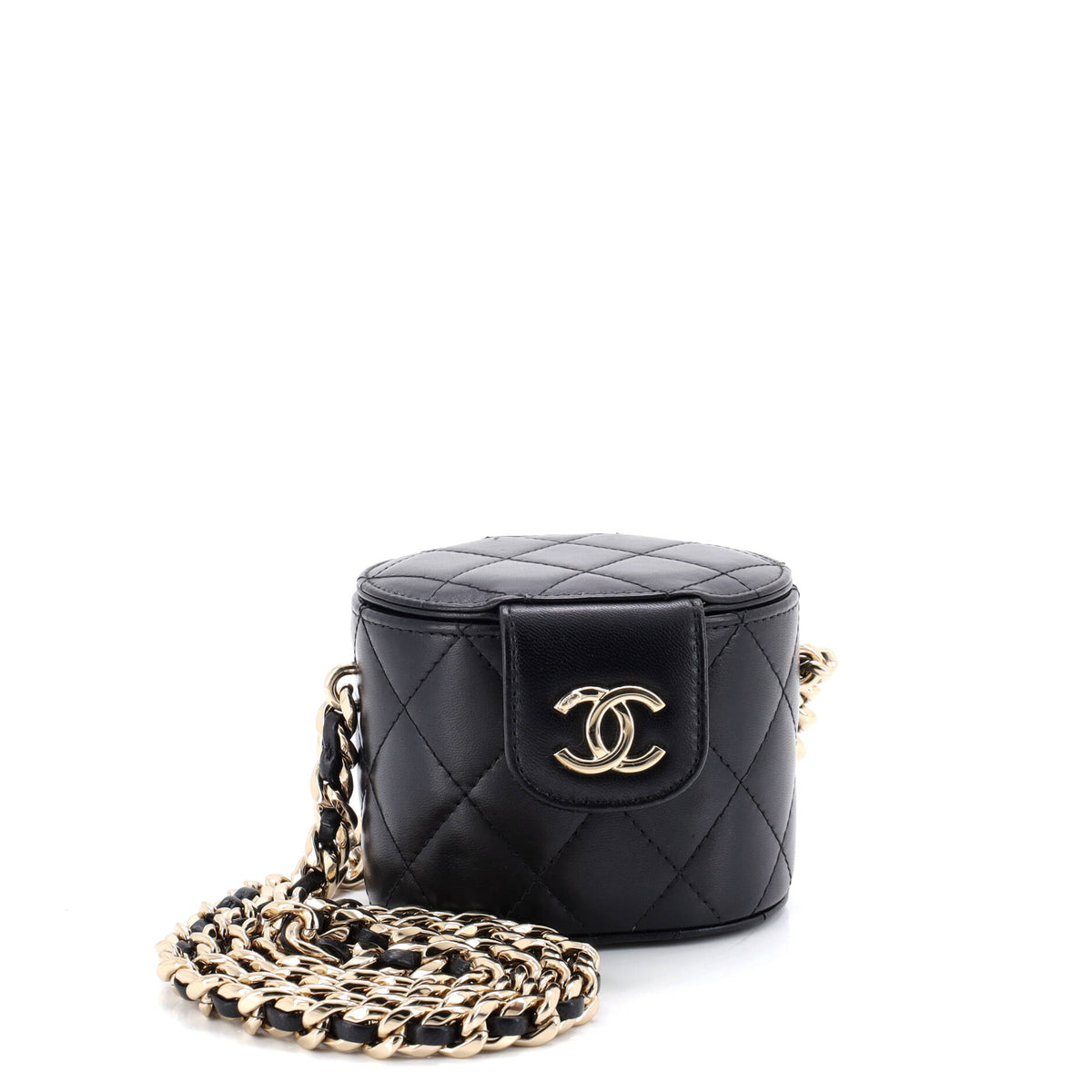 Chanel CHANEL Resin Elegant Chain Tubular Vanity Case Quilted Lambskin Mini