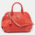 Red Monogram Leather Dahlia Satchel