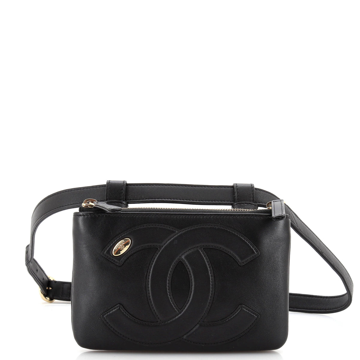 Chanel CHANEL CC Mania Double Zip Belt Bag Lambskin