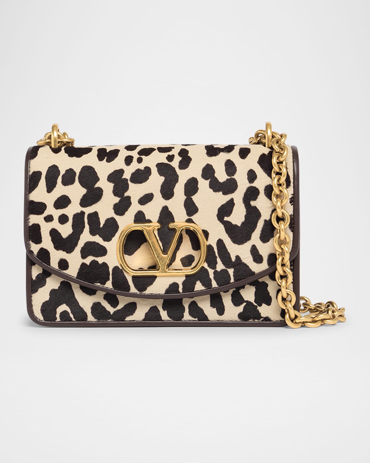 Valentino Vain Small Leopard Calf Hair Shoulder Bag