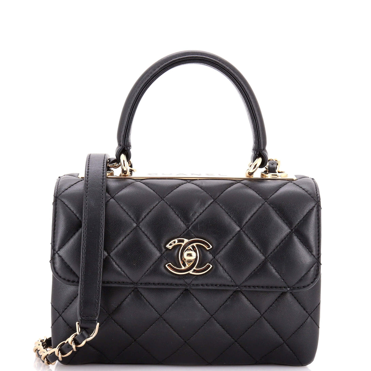 Chanel CHANEL Trendy CC Top Handle Bag Quilted Lambskin Small