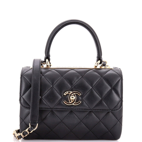 CHANEL Trendy CC Top Handle Bag Quilted Lambskin Small