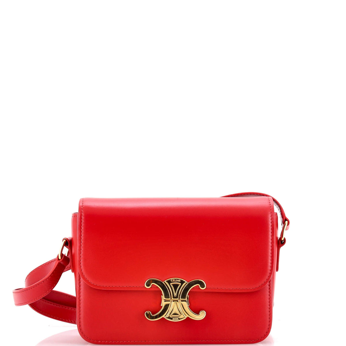 Celine CELINE Triomphe Shoulder Bag Smooth Calfskin Teen